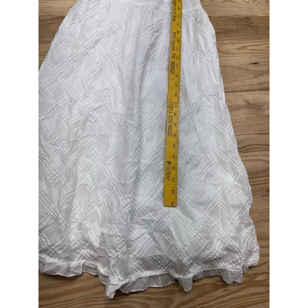 Calvin Klein White Summer Halter Dress Cross Ribbed Design Womens Size 2
