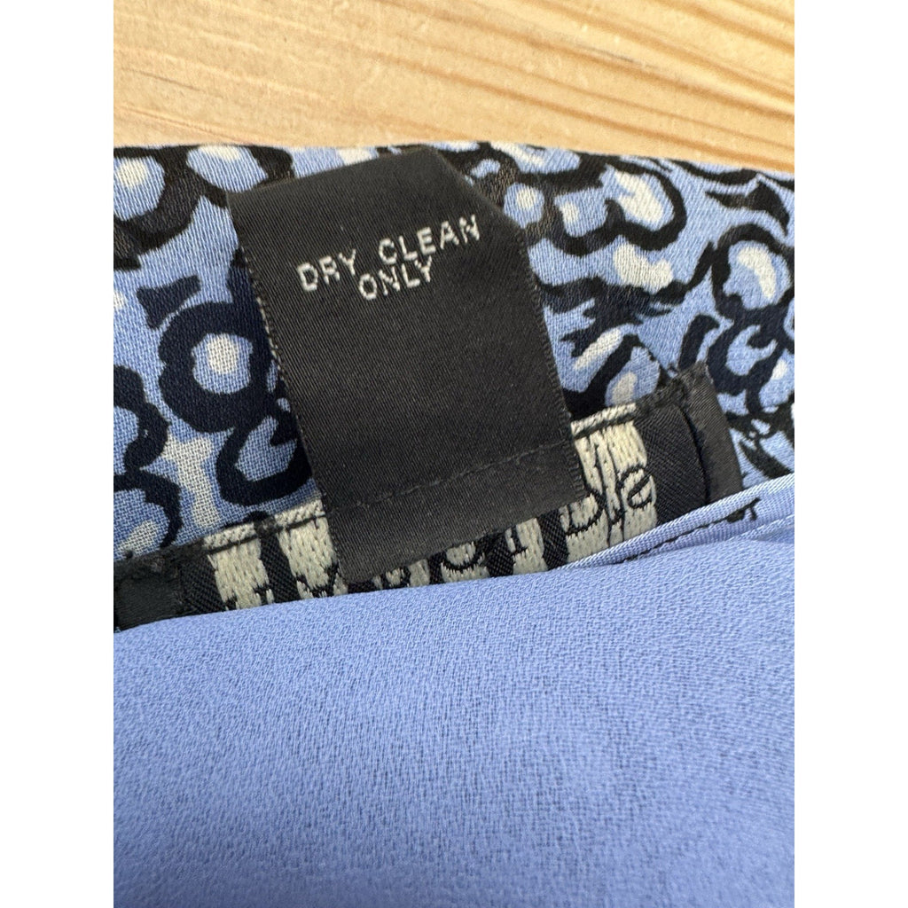 Harold's Blue Black White Floral Print A-line, Lined Skirt Women’s Size 6