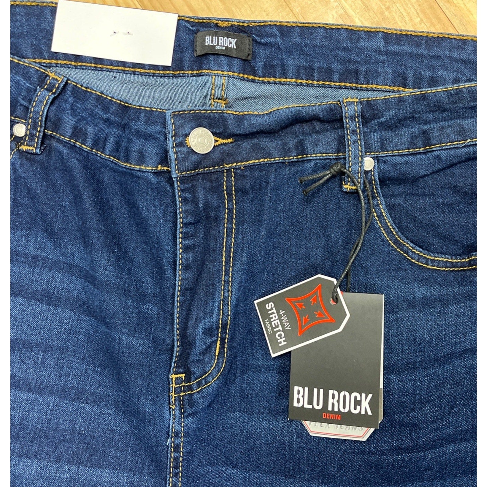 Blu Rock Men's Flex 4-Way Stretch Slim Fit Jeans Medium Wash Size 42x32 NWT