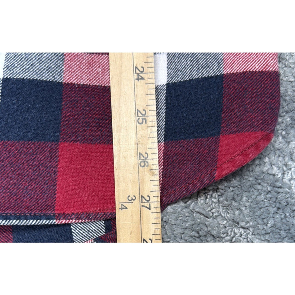 Jachs Shirt Mens Medium Flannel Red Black White Cotton Button Long Sleeve
