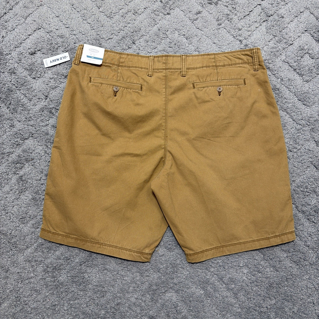 NEW Old Navy Chino Shorts Men 40 Brown Cotton 10" Inseam Preppy Casual NWT