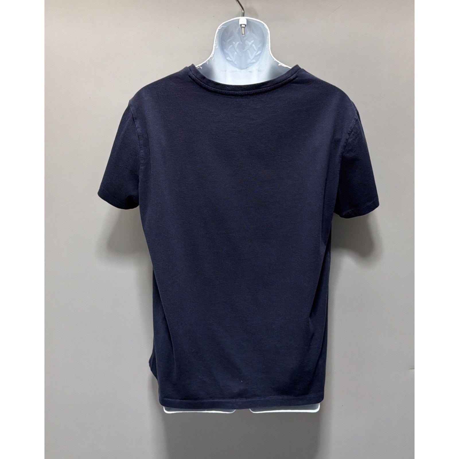 Polo Ralph Lauren Navy Blue Shirt White Pony Short Sleeve Mens Large V Neck