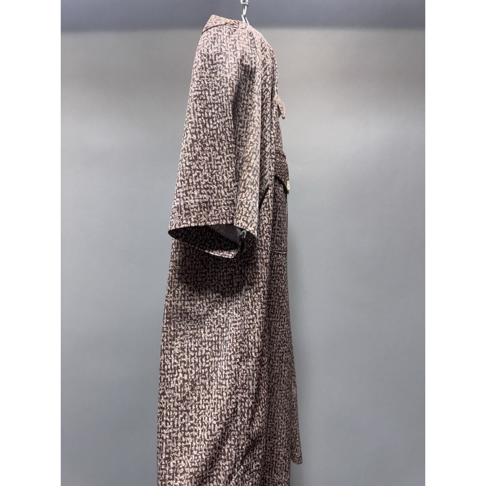 Vintage La Moda Acapulco Men's Brown Cream Short Sleeve Island Shirt Large