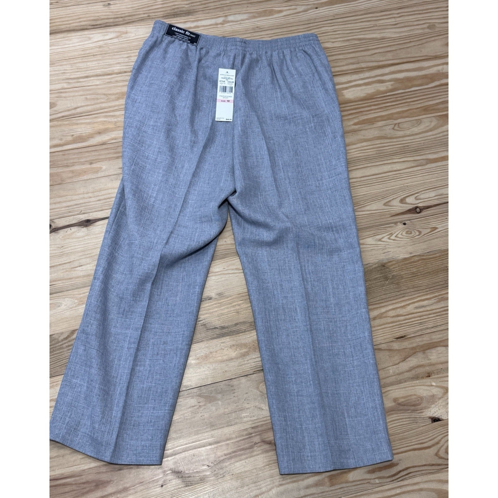 Alfred Dunner Proportioned Short Classic Fit Gray Comfort Pants Women’s Size 10