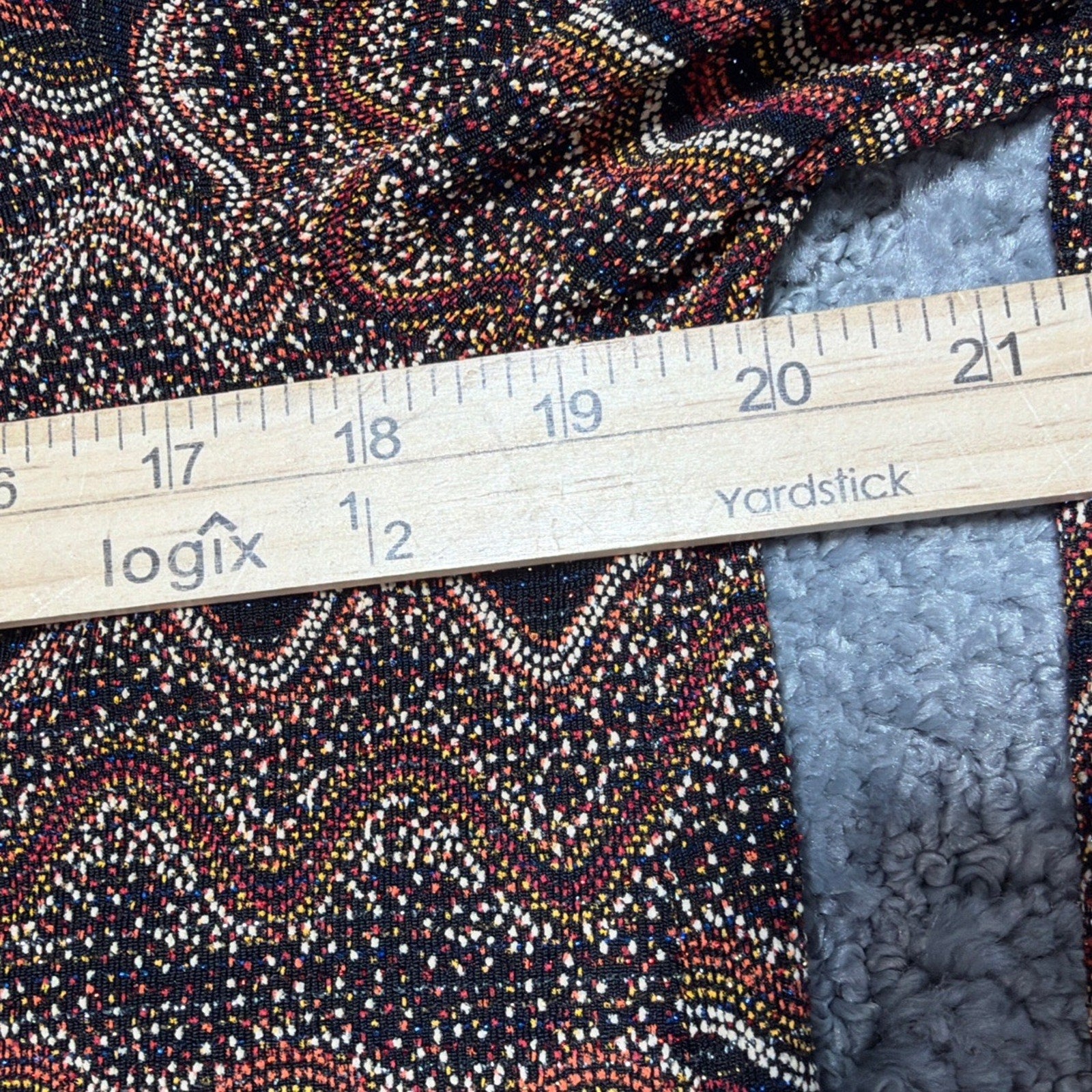 Chico's Design Blouse Top Shirt Size 2 Womans L Brown Knit Metallic Long Sleeve