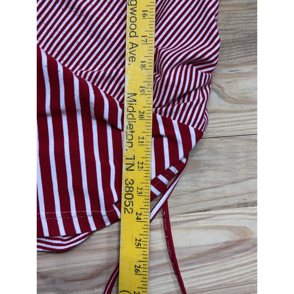 Sag Harbor Stretch Knit Top Red & White Stripe Women’s Petite Large