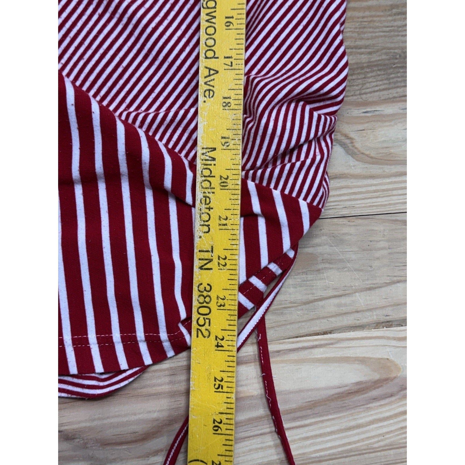 Sag Harbor Stretch Knit Top Red & White Stripe Women’s Petite Large