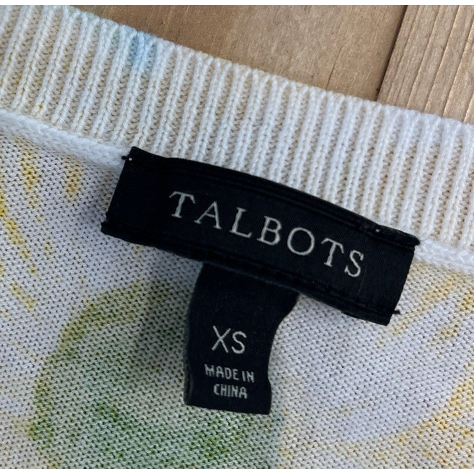 Talbot's 3/4 Sleeve Floral Button Front Cardigan XS Cotton Blend