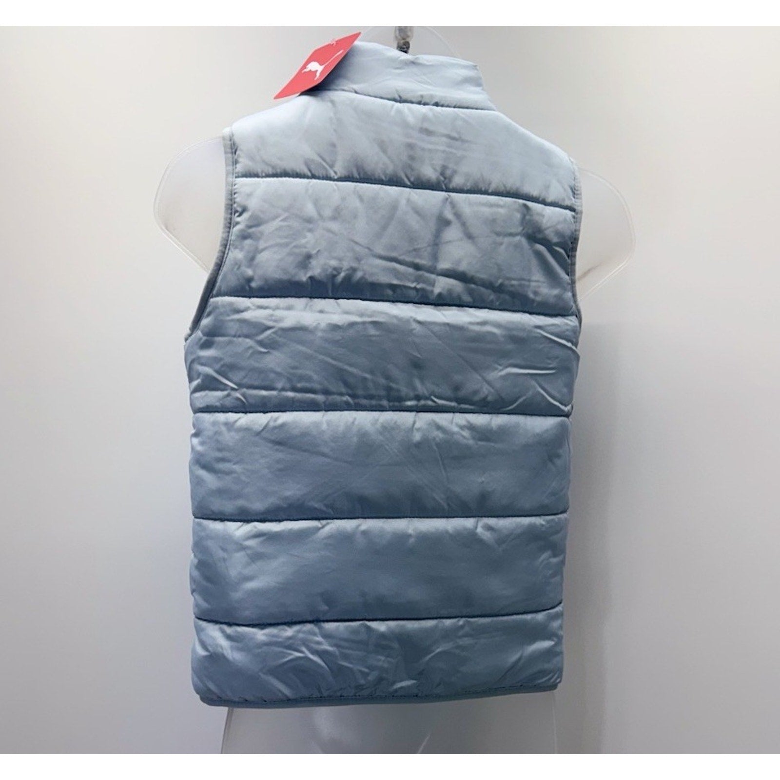 Puma Women’s Light Blue Puffer Vest Front Pockets Size Small New With Tags