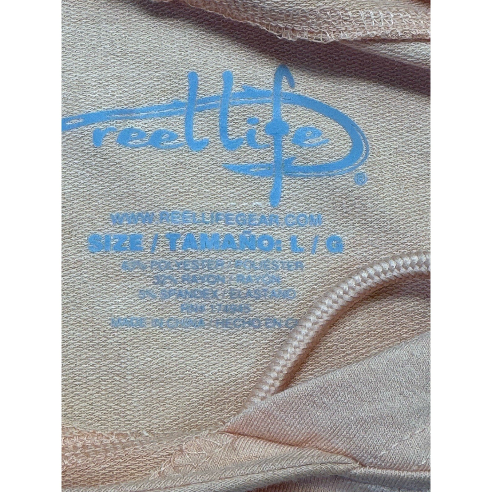 Reel Life Peach Pink Long Sleeve Pineapple Margarita Hoodie Sweater Women’s L