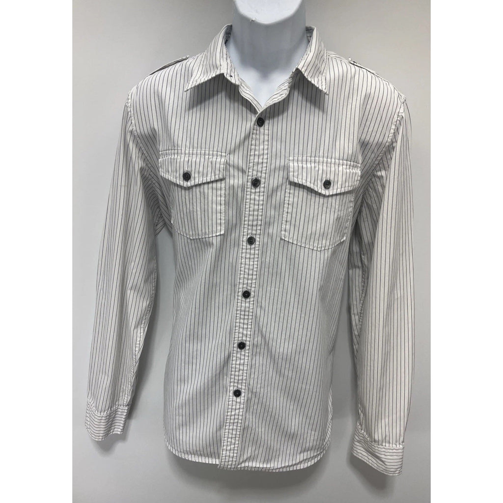 American Eagle AE Mens Striped Button Down Cotton Vintage Fit Shirt; size L
