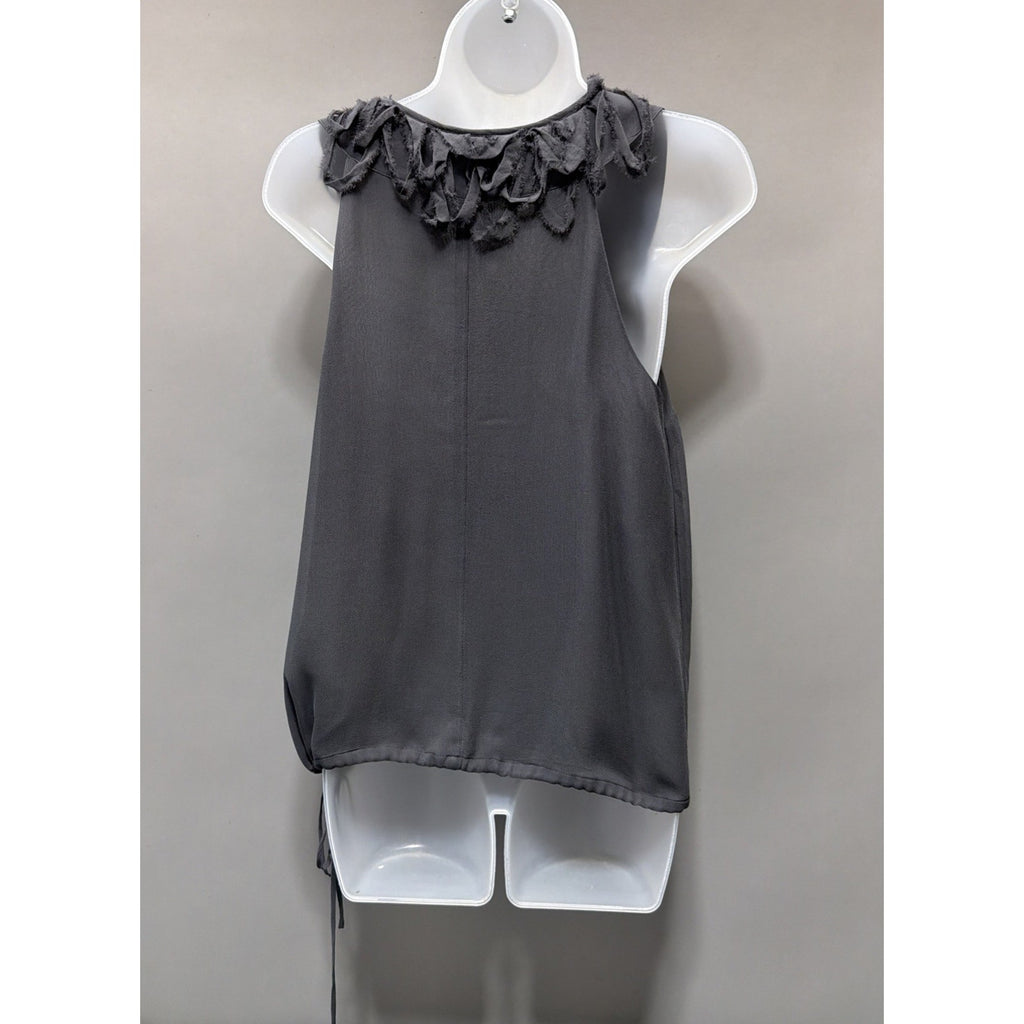 Banana Republic Womens Top SP Gray Solid Blouse Shirt Sleeveless Silk Casual