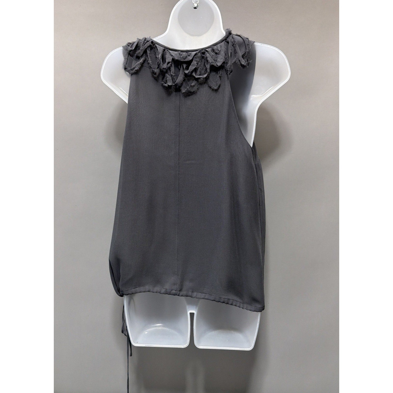 Banana Republic Womens Top SP Gray Solid Blouse Shirt Sleeveless Silk Casual