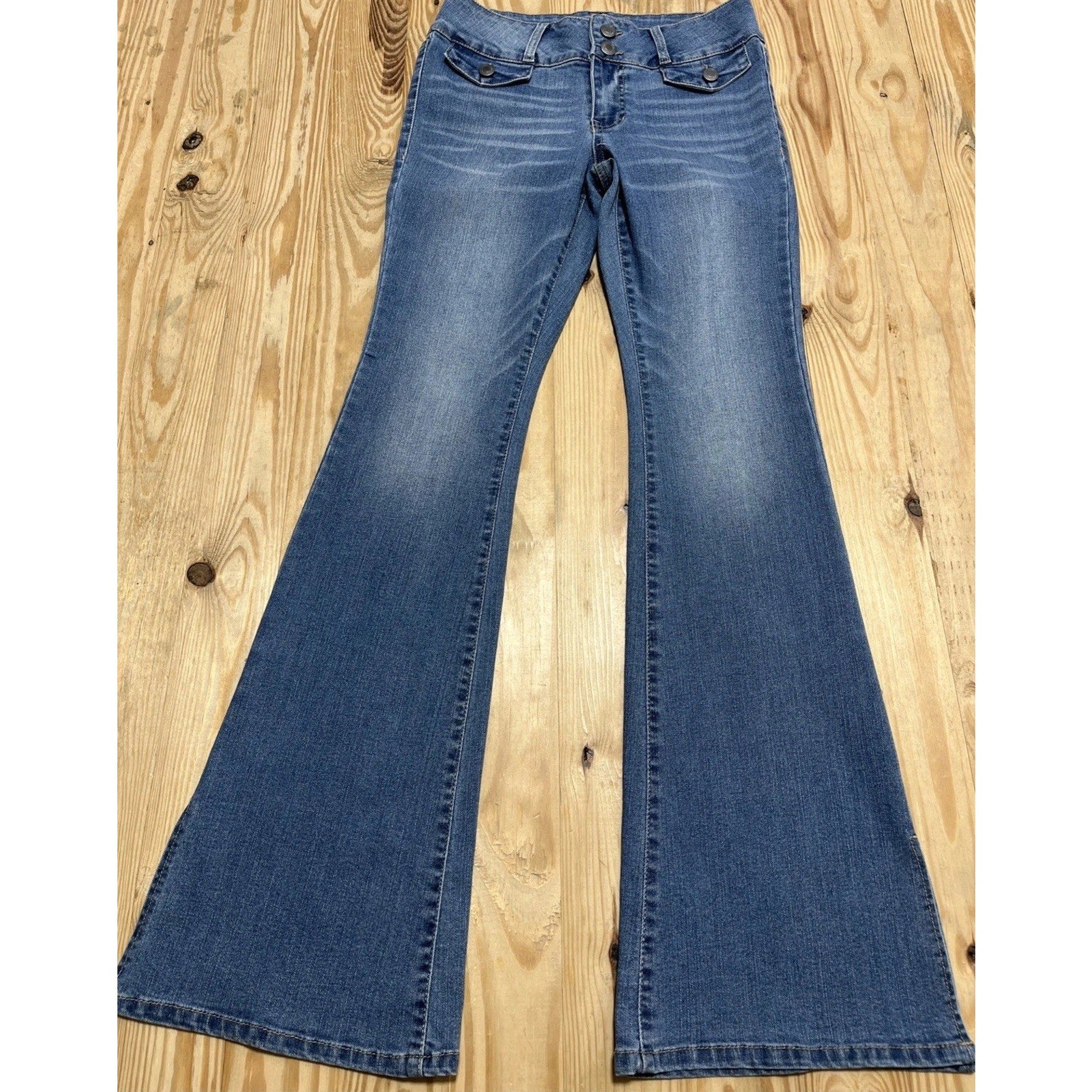 Blue Spice Jeans Womens 3 Blue Mid Rise Flare 70s 90s Cowgirl Boho 27x31