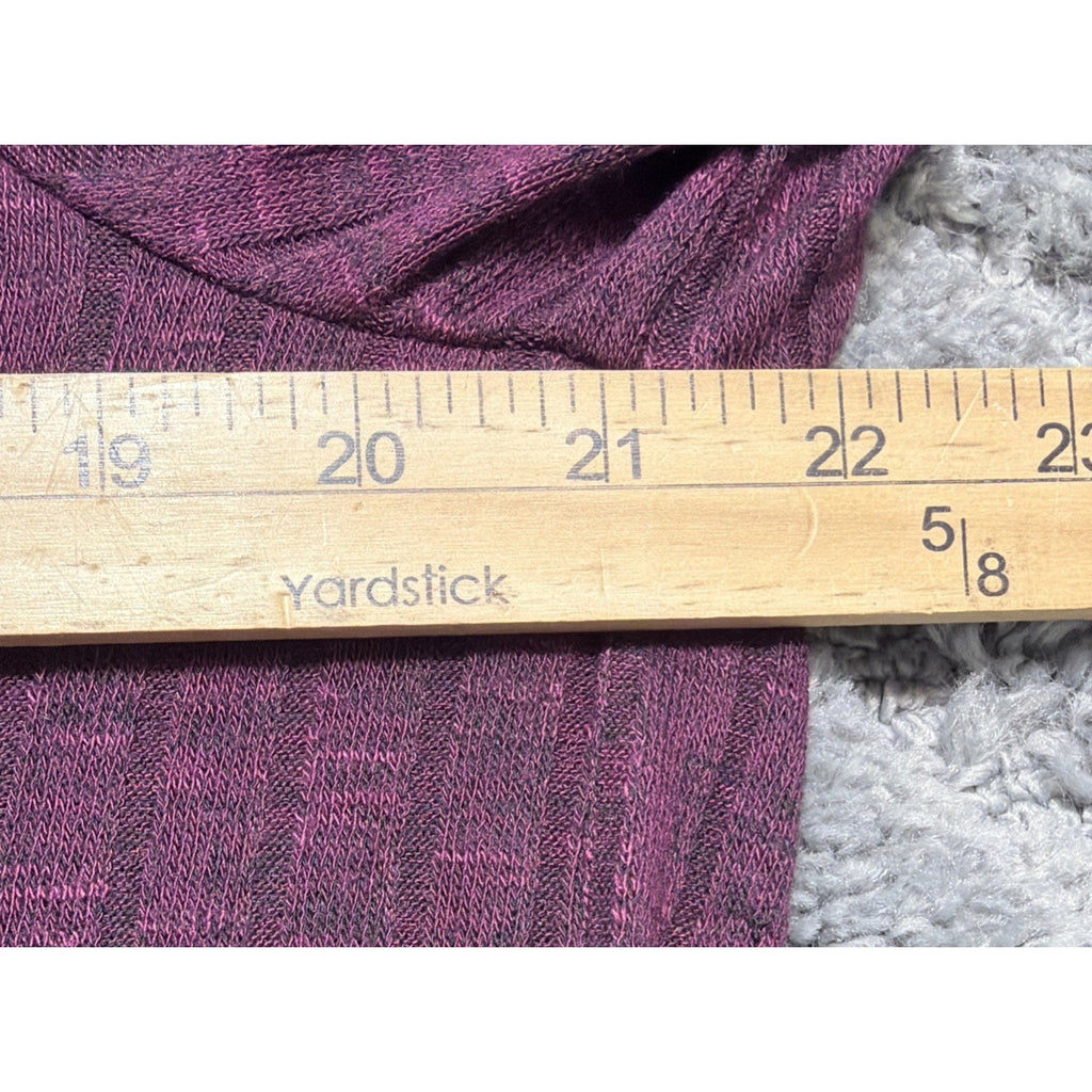 AGB Women’s L Dark Raisin Cowl Neck Ribbed Knit Sweater Lightweight Brand New