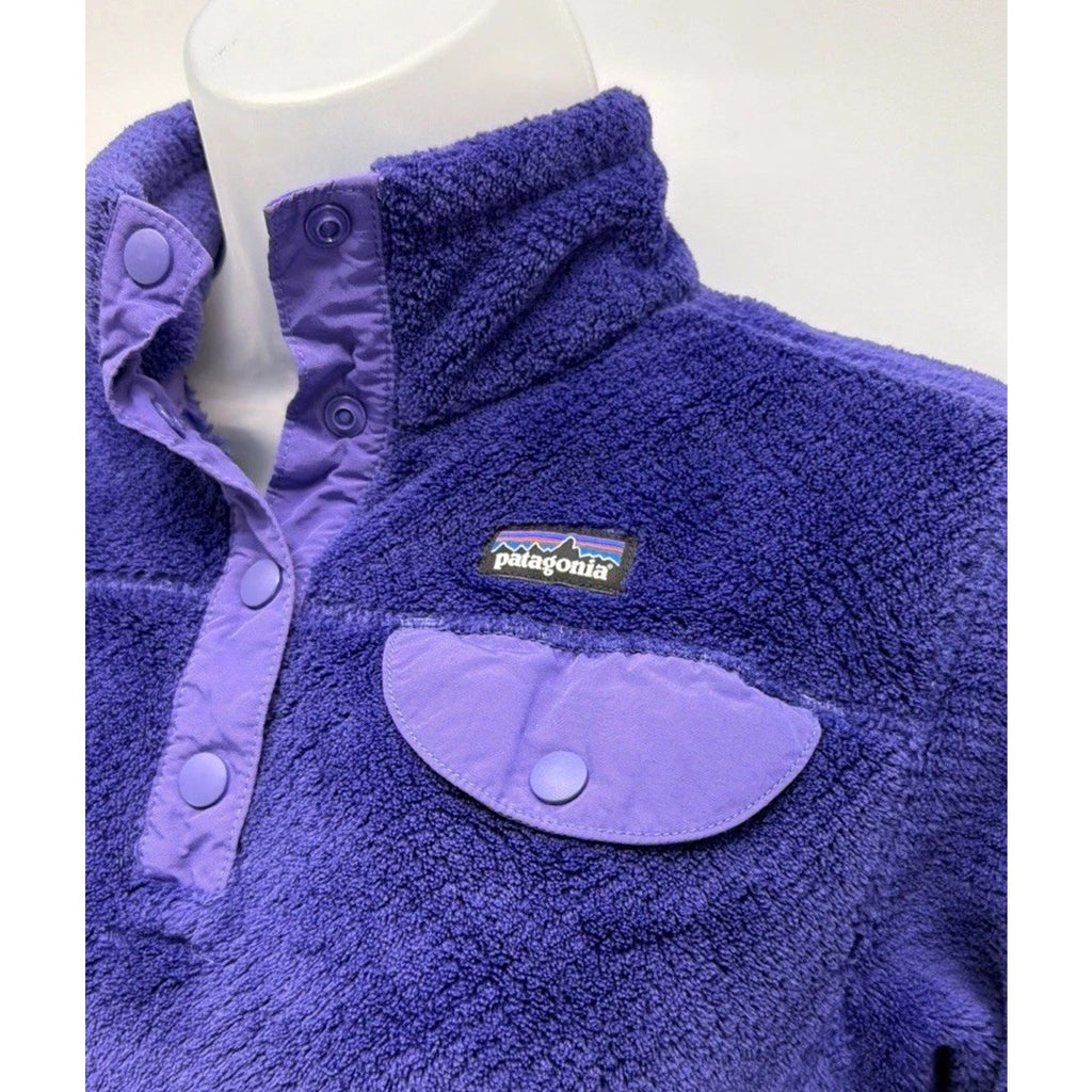 Patagonia Girl's Re-Tool Snap-T Polartec Fleece Pullover Size XL Purple