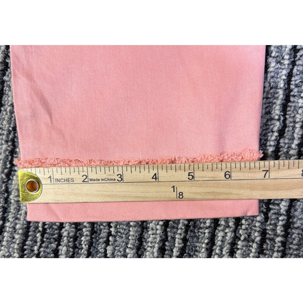 KUT from the Kloth AMY Blush Pink Straight Leg Crop Jeans Cuffed Hem Size 10