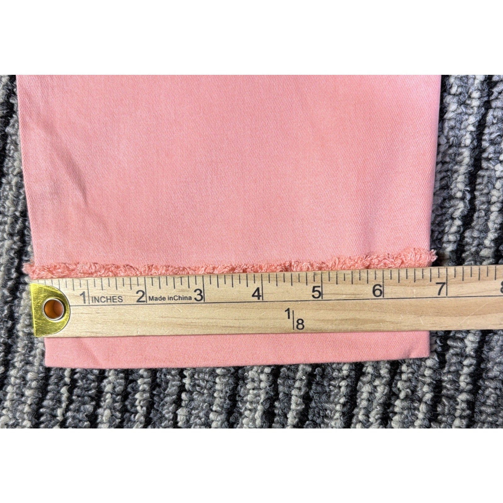 KUT from the Kloth AMY Blush Pink Straight Leg Crop Jeans Cuffed Hem Size 10