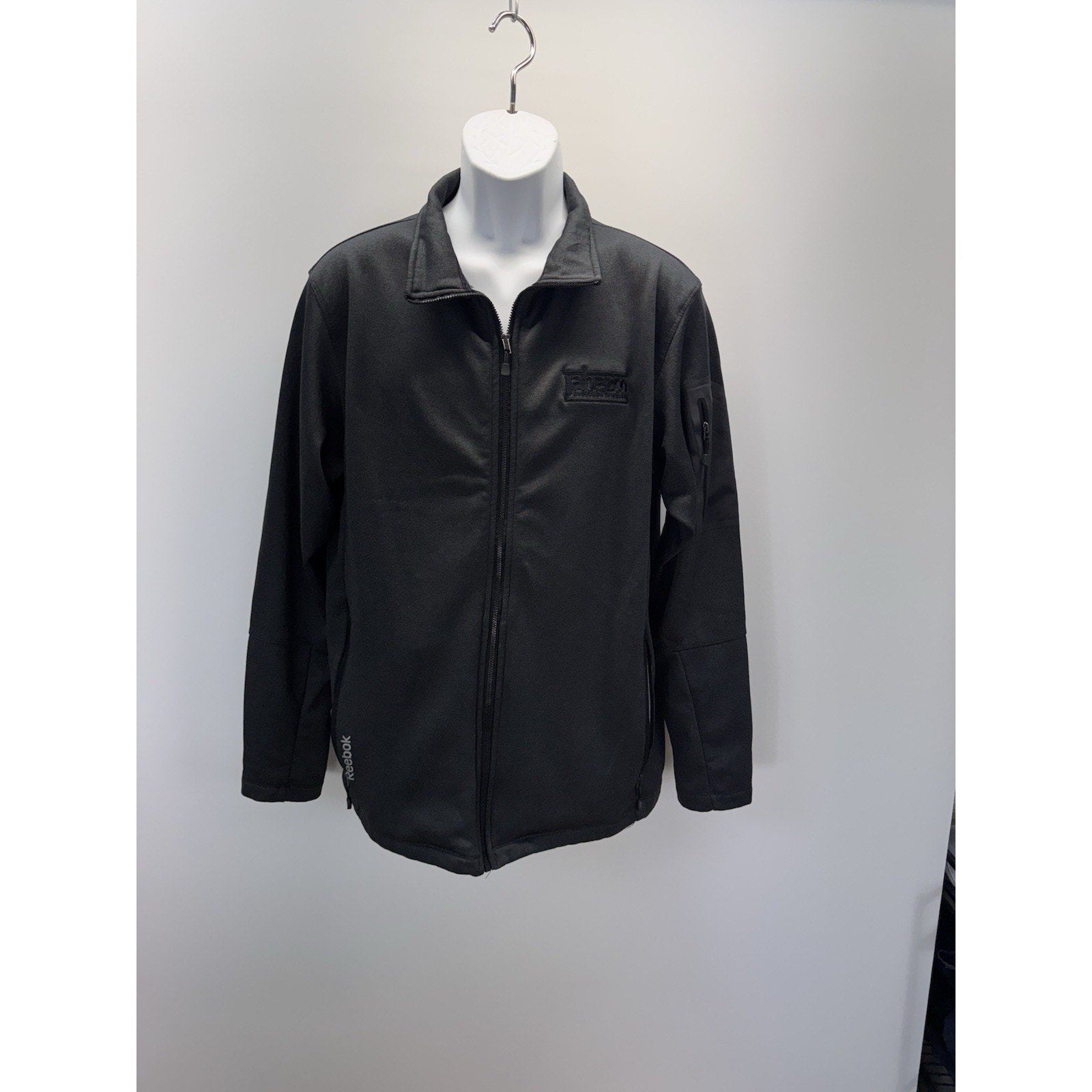 Reebok Mens Lightweight Jacket Black Large Zip Fleece Lined Jabezoo Industrial