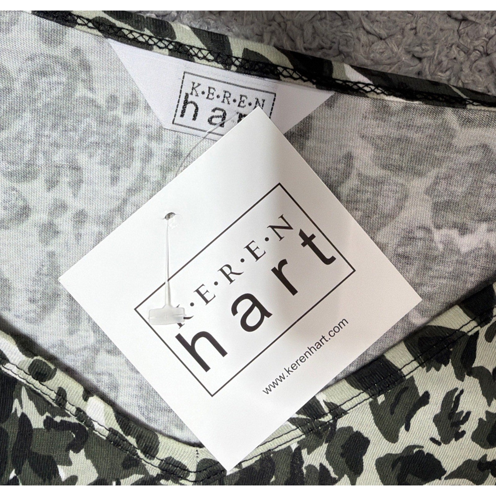 Vintage Keren Hart Womens Blouse Top L Multicolor Floral Animal Print New