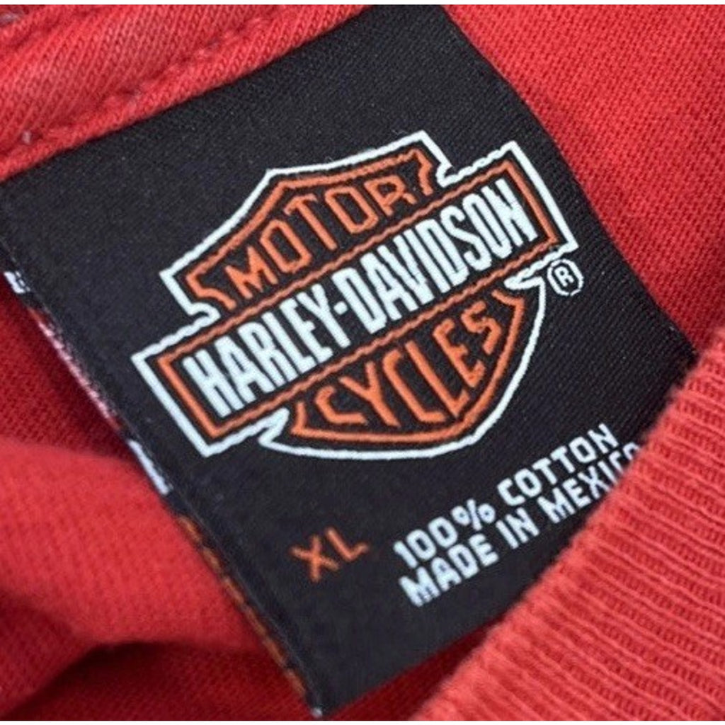 Harley Davidson Bravado Mens Shirt Sz XL Red Graphic Tee Eagle Short Sleeve