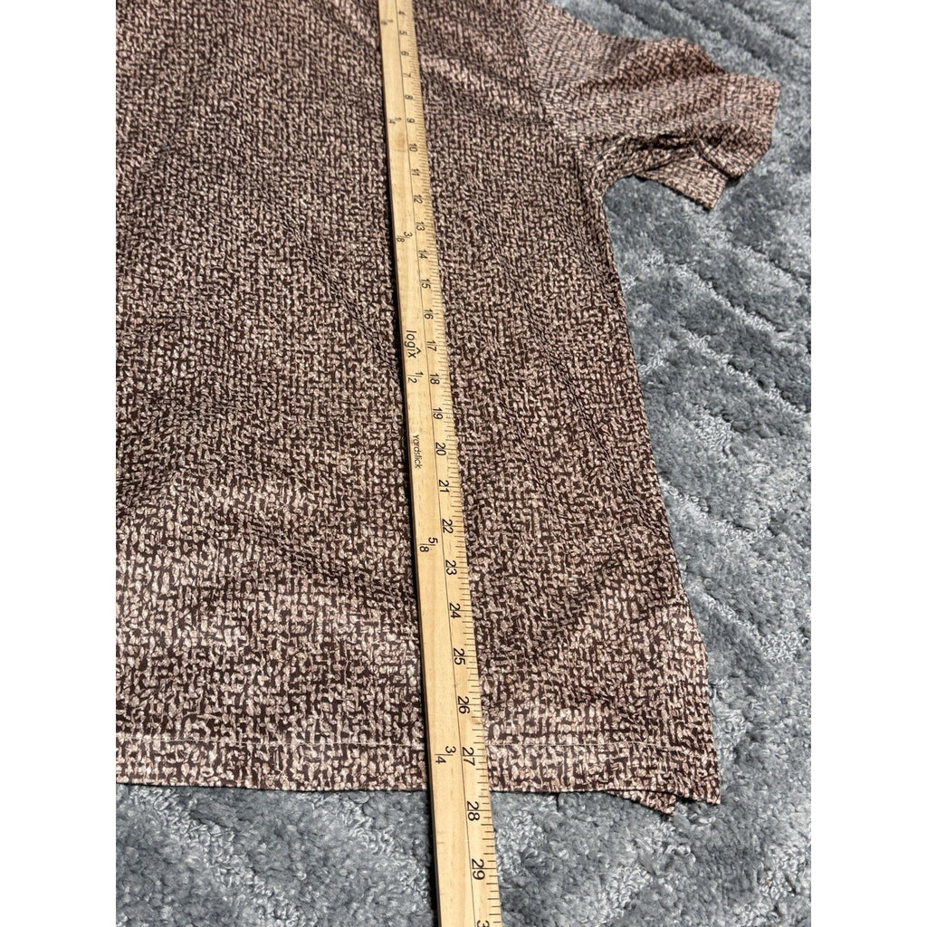 Vintage La Moda Acapulco Men's Brown Cream Short Sleeve Island Shirt Large