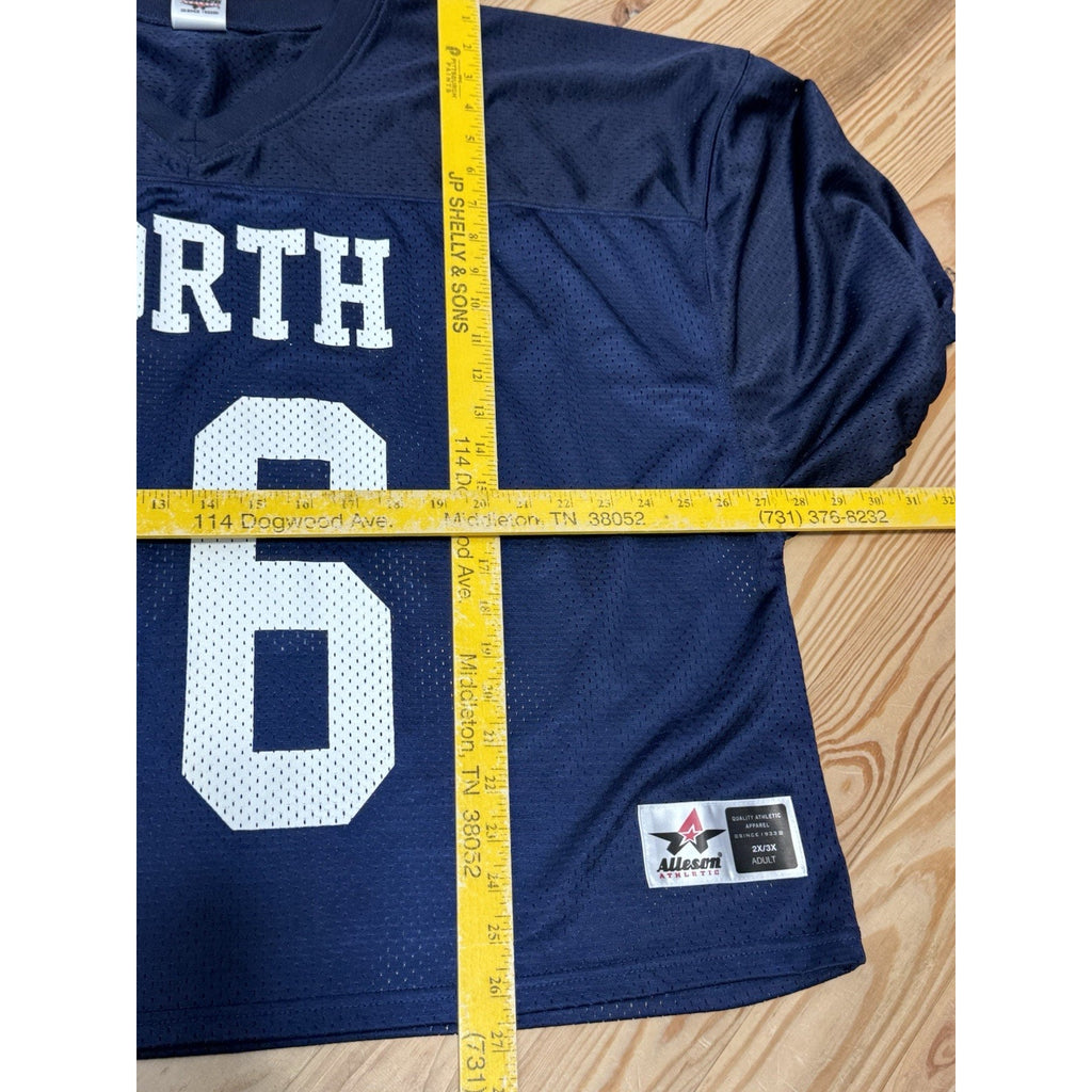 Alleson Athletic Mesh Football Practice Jersey Adult 2X/3X Navy/White North #56