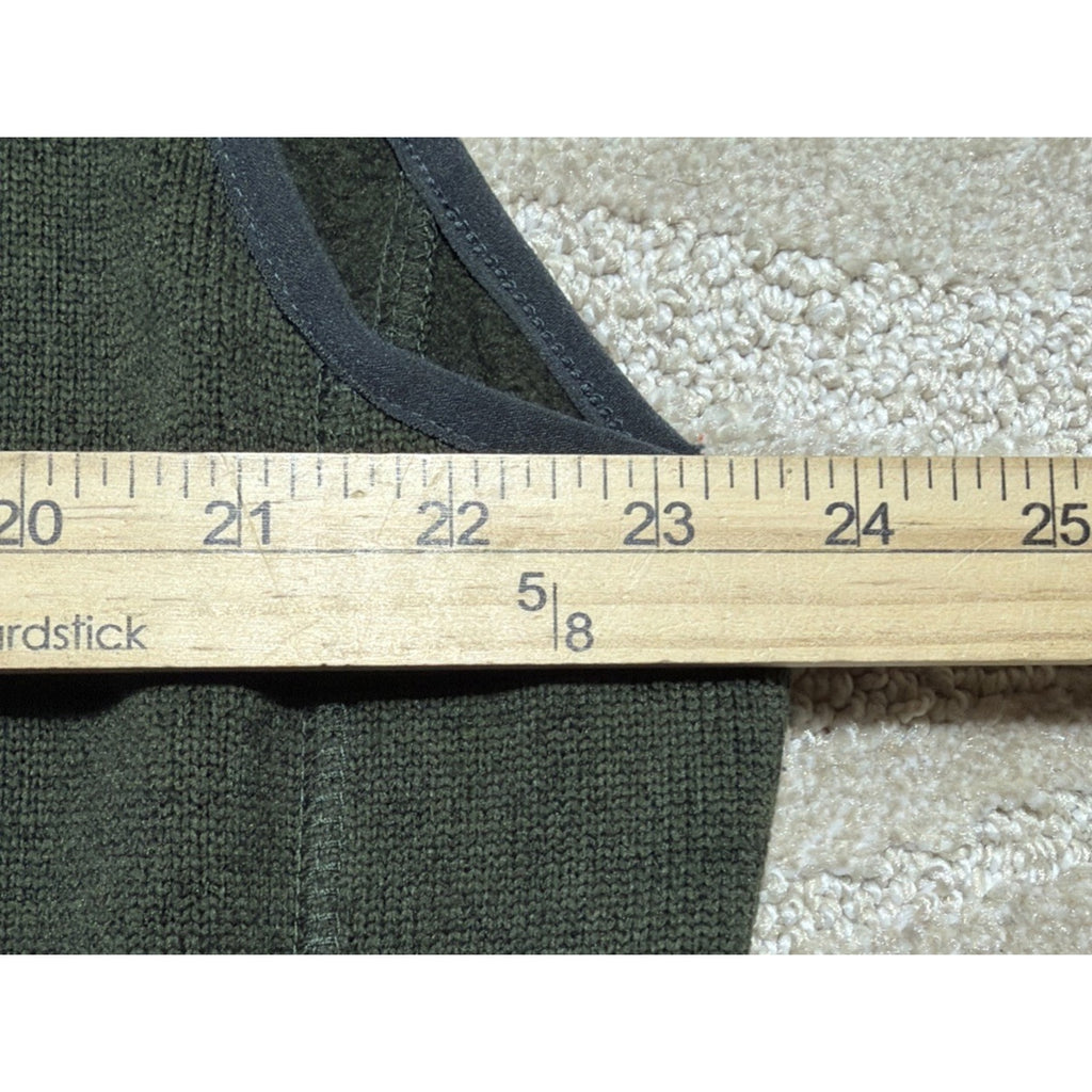 Eddie Bauer Vest Mens XL Green Fleece Full Zip Pockets Hiking Outdoor Layering