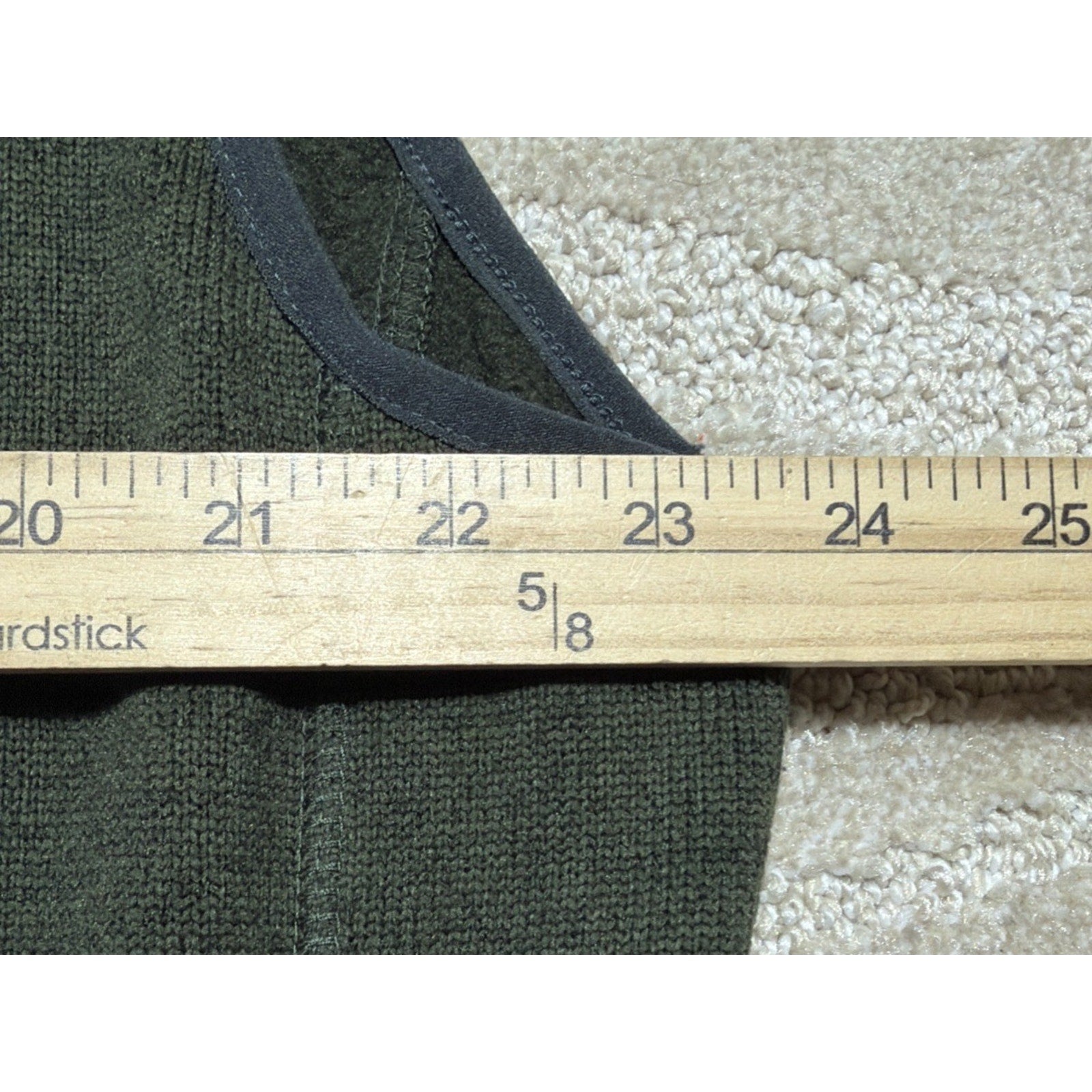 Eddie Bauer Vest Mens XL Green Fleece Full Zip Pockets Hiking Outdoor Layering