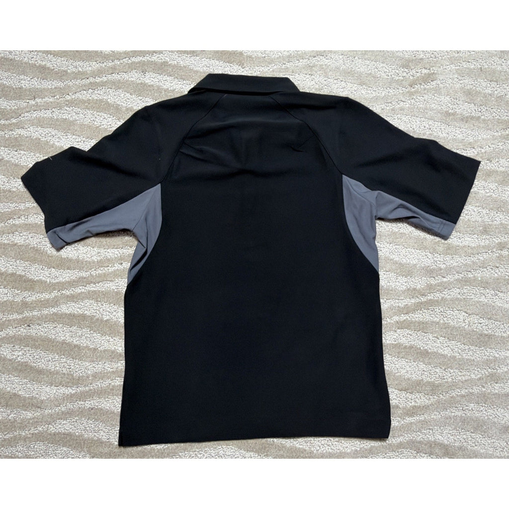 Nike Golf Dri fit Mens XS Color Block Black Gray Polo Shirt UV 193582-010 New