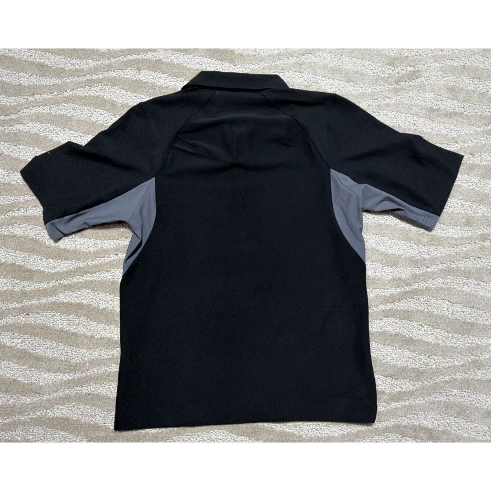 Nike Golf Dri fit Mens XS Color Block Black Gray Polo Shirt UV 193582-010 New