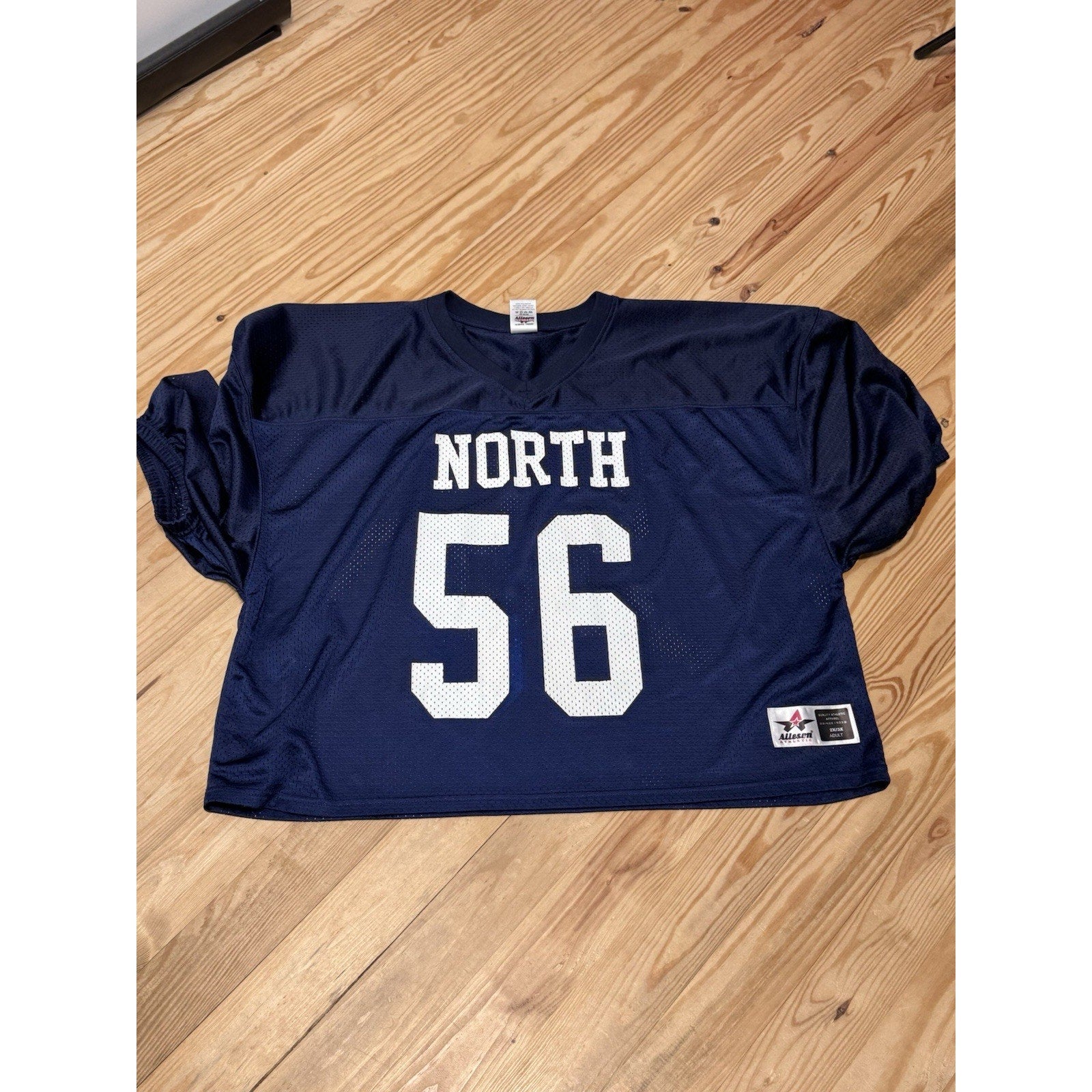 Alleson Athletic Mesh Football Practice Jersey Adult 2X/3X Navy/White North #56