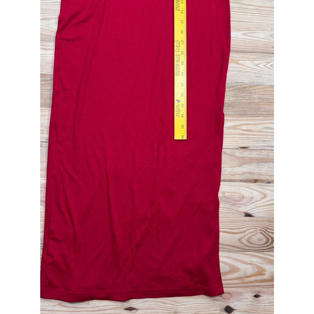 Loft Ann Taylor Red Halter Stretch Knit Side-slit Maxi Dress Size X-Small