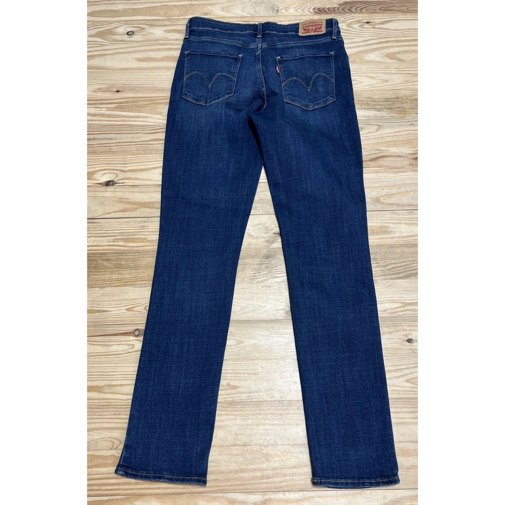 levis classic mid rise skinny jeans womens Size 30 Dark wash blue denim stretch