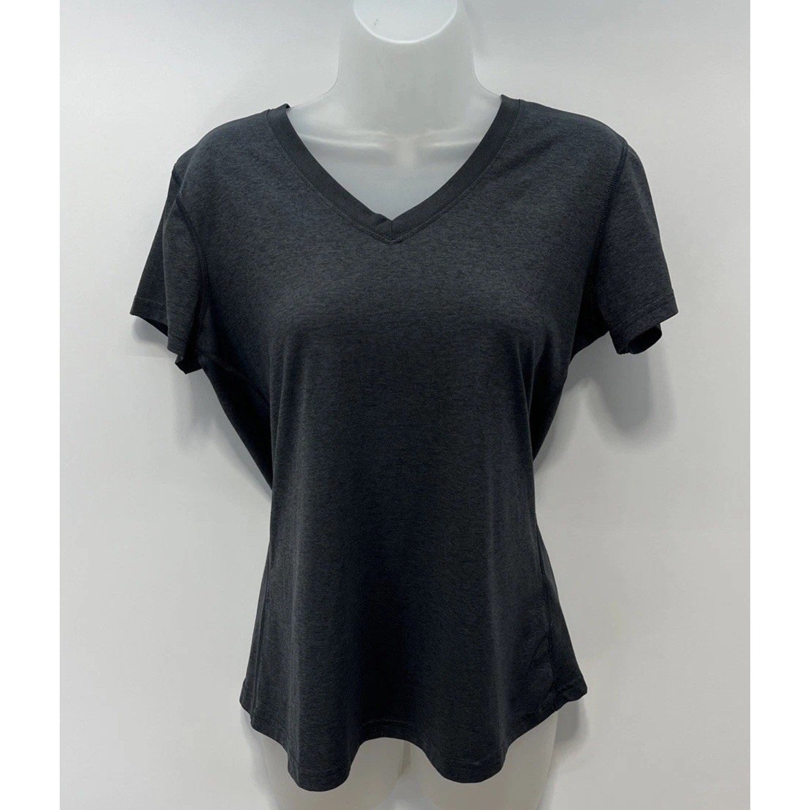 Nike Dri-FIT V-Neck T-Shirt / M/ Dark Grey / Short-Sleeve / Regular Fit