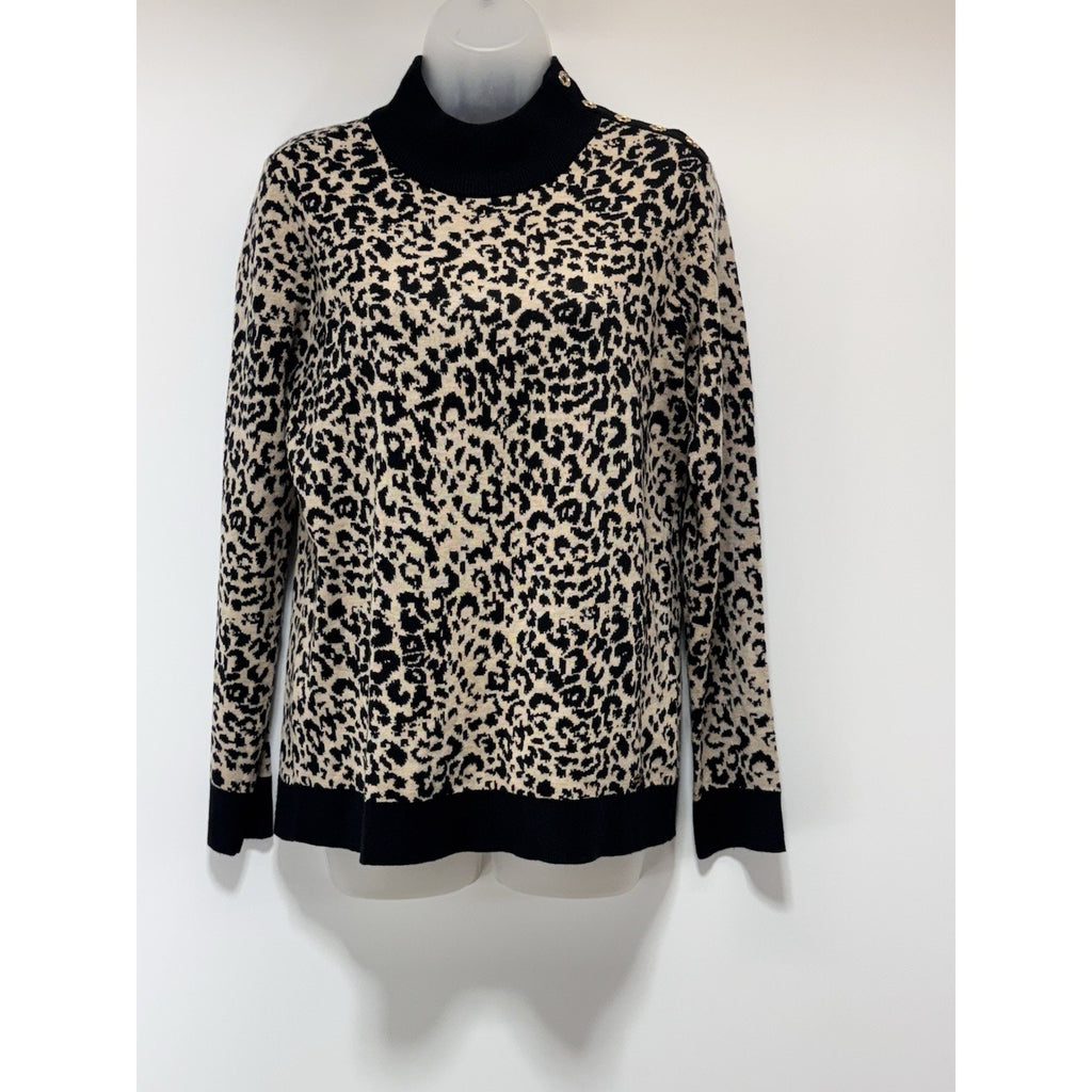 Calvin Klein Long Sleeve Sweater Beige and Black Women’s Size Medium