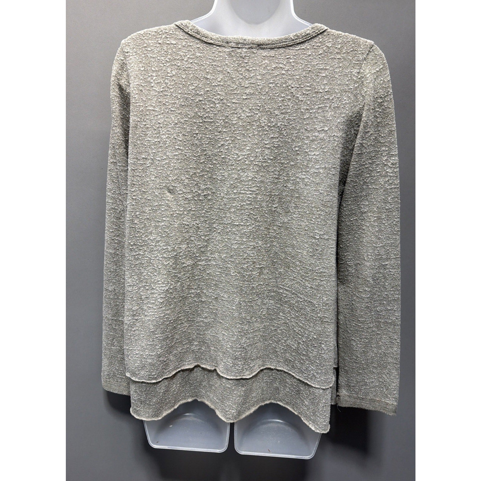 Vtg Bucket List Sweater Women's M Terry Cloth Pullover Top Long Sleeve Lagenlook