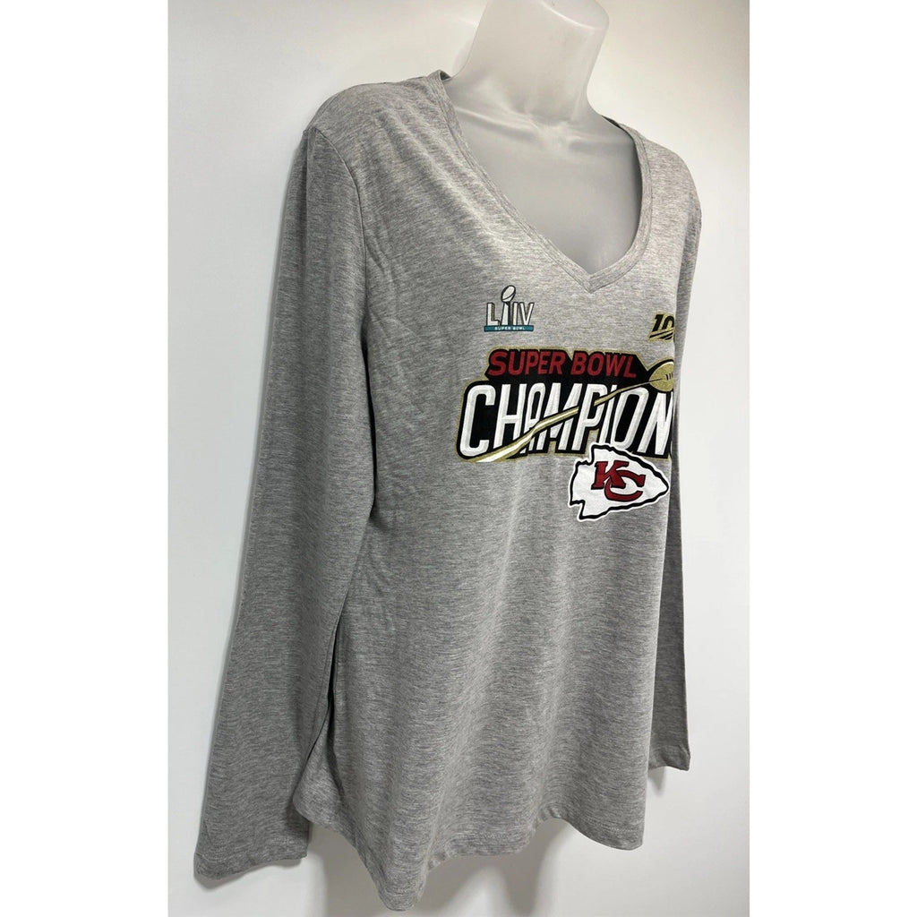 Fanatics Kansas City Chiefs Womens Long Sleeve Shirt Super Bowl LIV Champs XL