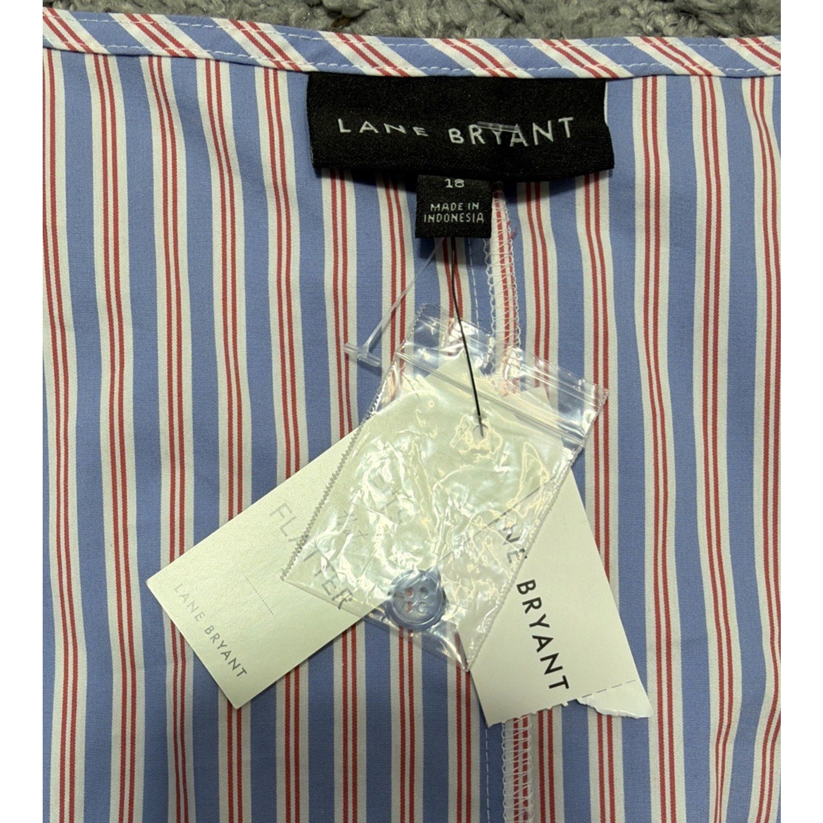 New Lane Bryant Multicolor Stripe Peplum Sleeveless Blouse Tank Top Size 18