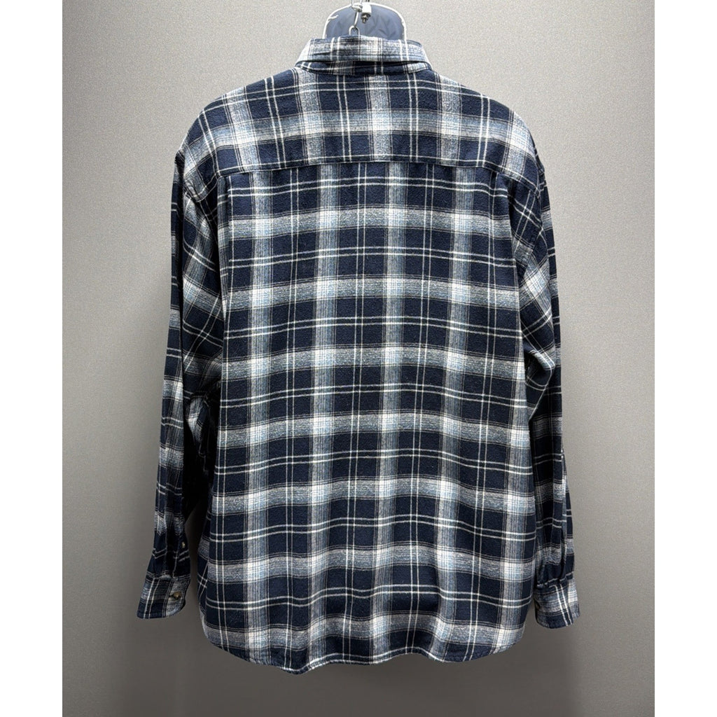 WRANGLER Western Shirt Timber Creek Tartan Blue Flannel Cotton Size XL
