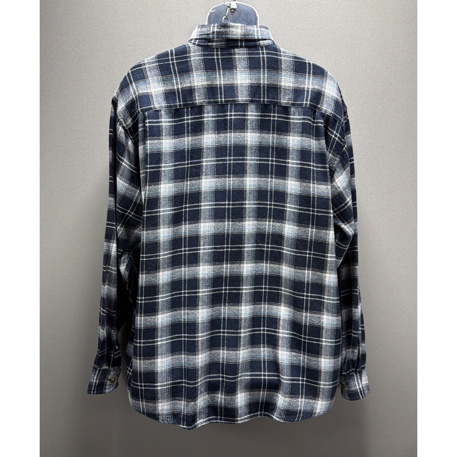 WRANGLER Western Shirt Timber Creek Tartan Blue Flannel Cotton Size XL