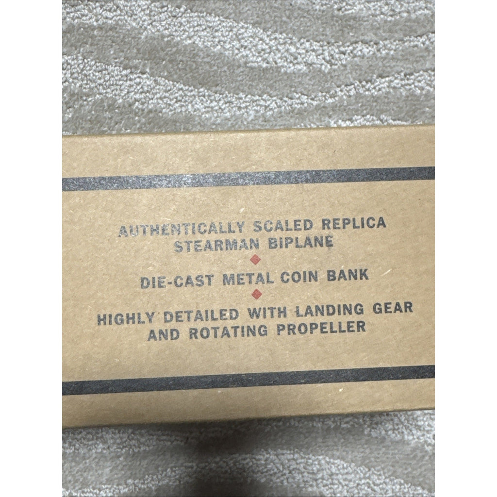 ERTL Wings of Texaco 1931 Stearman Biplane Coin Bank #3 NIB F121 Die Cast