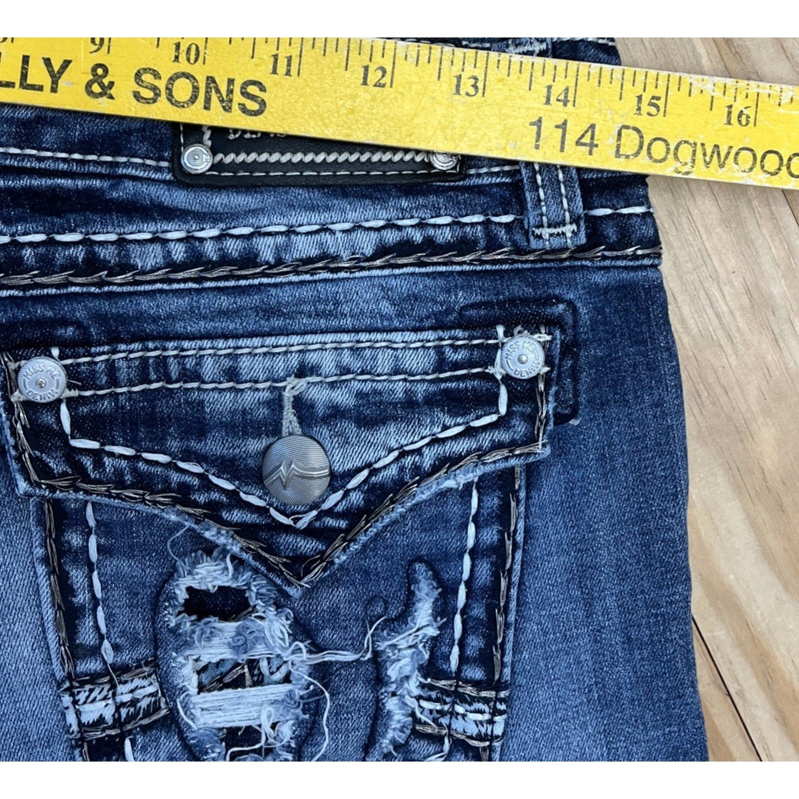 Miss Me Womens Jeans Size 28 Blue Denim Boyfriend Capri Mid Rise Stretch