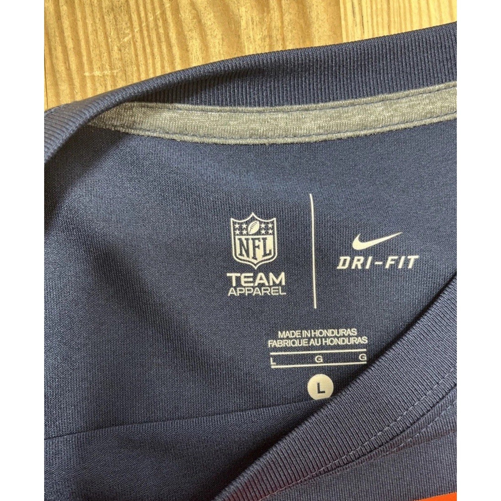 Nike Dri Fit Men's Denver Broncos Navy Short Sleeve Shirt NFL T-Shirt L