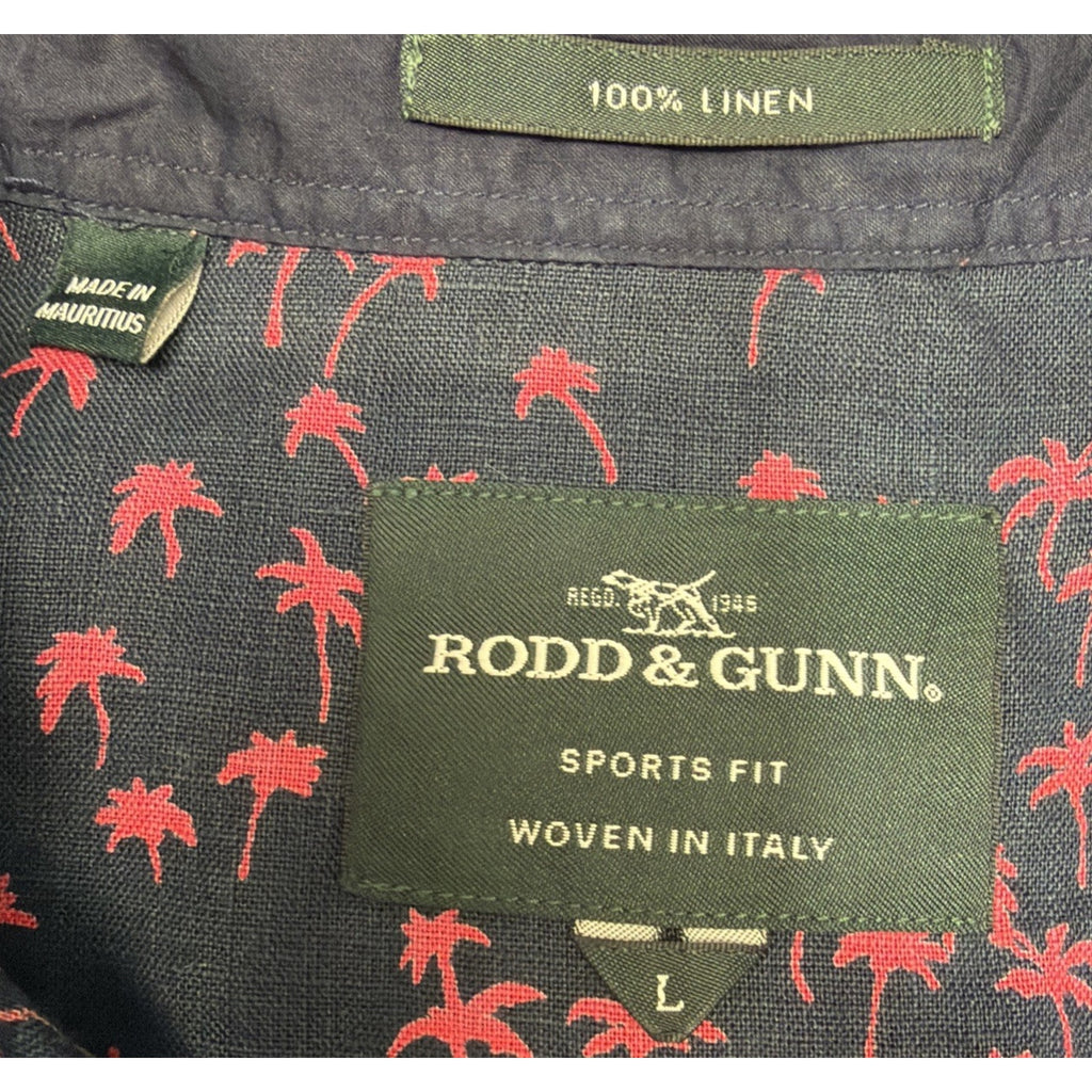 RODD AND Gunn Broadbay Sports Fit Short Sleeve Button Up Linen Shirt Size L