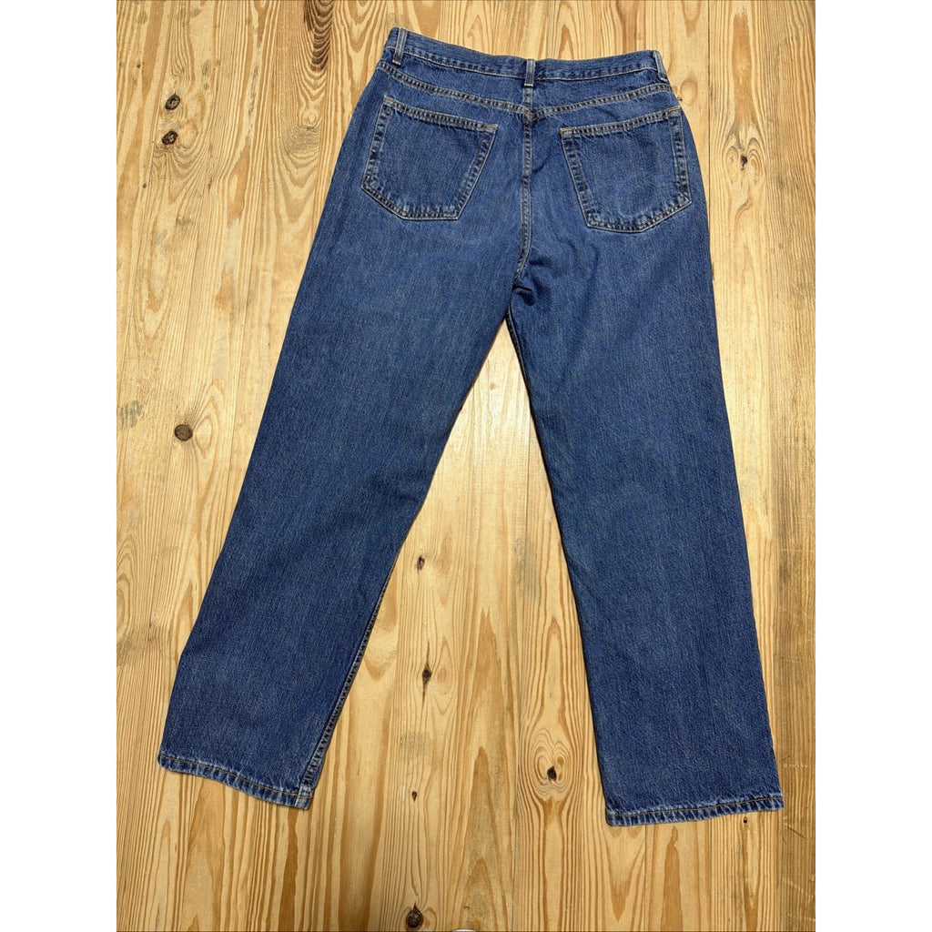 Denim Jeans Saddlebred Mens Straight Leg Classic Fit Blue 34x30 Measure 32x29