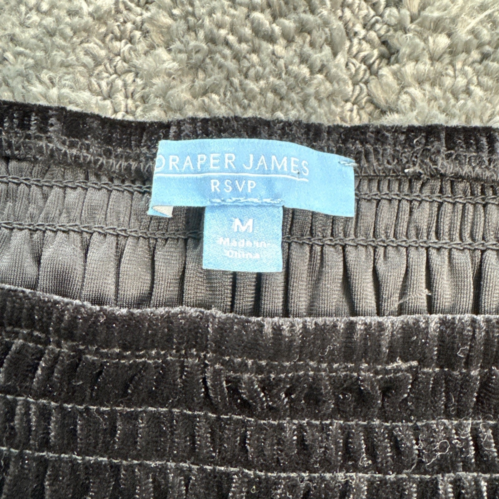 Draper James Dress Women’s M Black Velvet Smocked Skater Babydoll Holiday Party