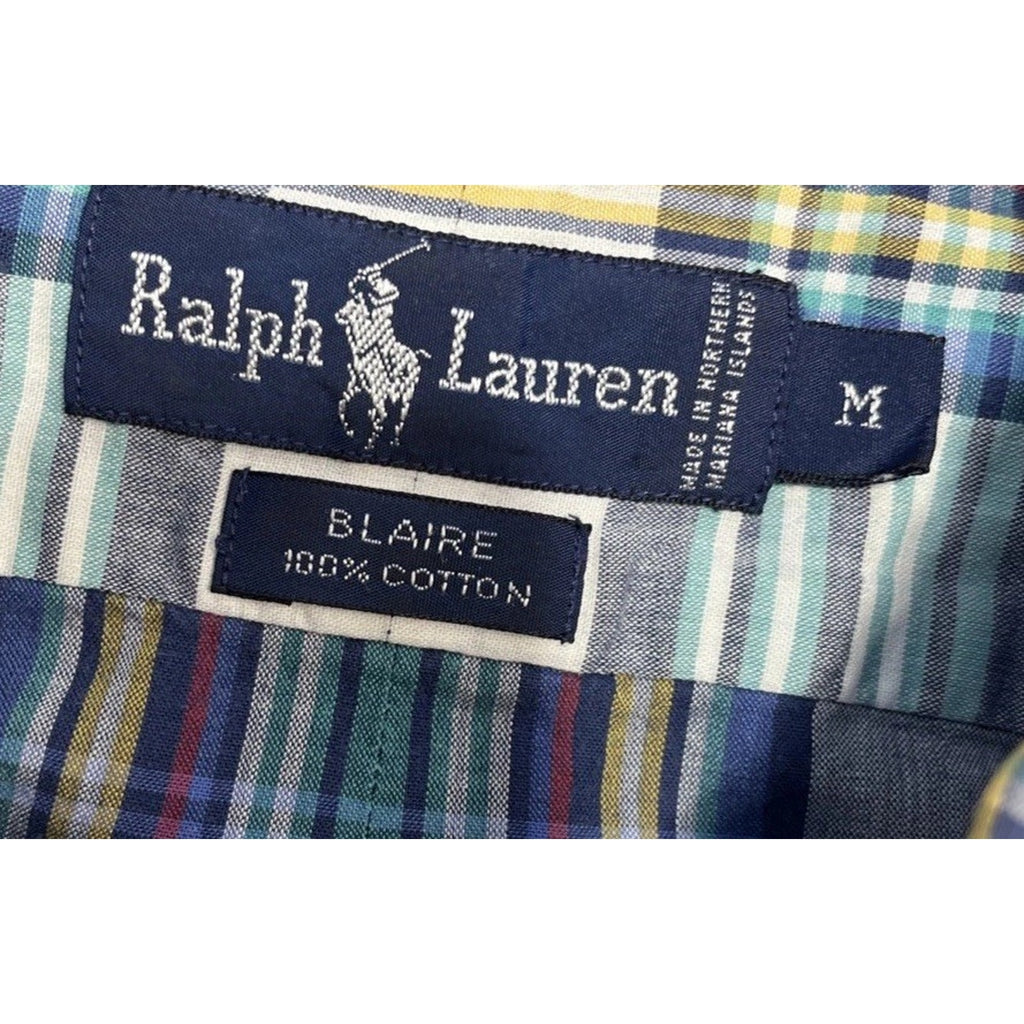 ralph lauren mens shirt medium Blaire 100% cotton Plaid Classic Preppy