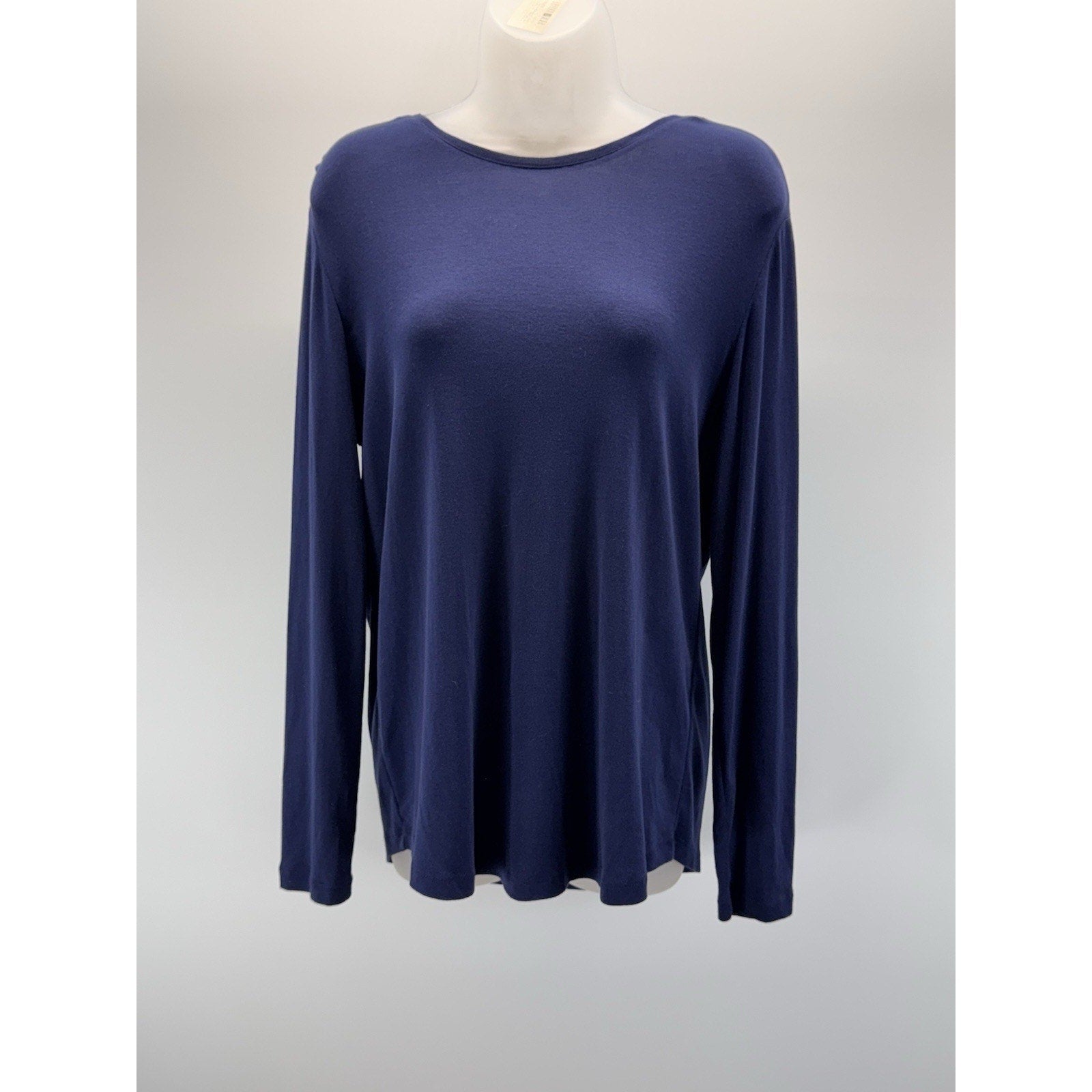 Chico's Navy Blue 100% Cotton Knit Pullover Sweater Women’s Size 2 Large