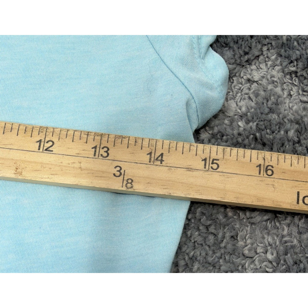 Nike Girls Dri-Fit Long Length S/S Top With Ruching Aqua Blue Size L